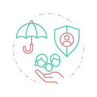 Social security right duo tone concept icon. Government finance, insurance policy. Round two color outline illustration. Abstract design. Easy to use in infographic, presentation vector