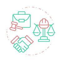 Right to work duo tone concept icon. Employment compliance, regulation. Agreement, partnership. Round two color outline illustration. Abstract design. Easy to use in infographic, presentation vector