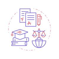 Education right duo tone concept icon. School tests, graduation. Learning, teaching. Round two color outline illustration. Abstract design. Easy to use in infographic, presentation vector