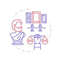 Cultural life participation duo tone concept icon. Art gallery, public sculpture. Round two color outline illustration. Abstract design. Easy to use in infographic, presentation vector