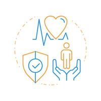 Life, liberty and security duo tone concept icon. Human rights, social democracy. Round two color outline illustration. Abstract design. Easy to use in infographic, presentation vector