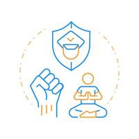 Torture freedom duo tone concept icon. Public safety, police. Crime, violence. Round two color outline illustration. Abstract design. Easy to use in infographic, presentation vector