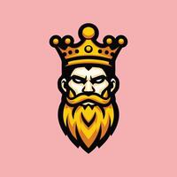 A king with a beard and a crown vector
