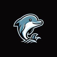 A dolphin logo on a black background vector