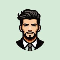 A man with a beard and a tie vector
