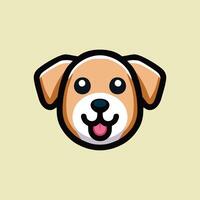 A cartoon dog head with a tongue out vector