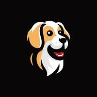 A dog head on a black background vector
