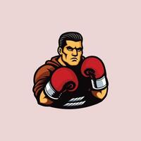 A boxing man with a red glove on his hand vector