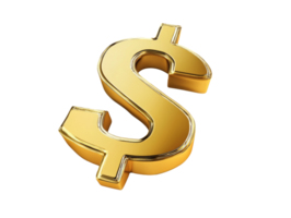Gold dollar symbolizing wealth png