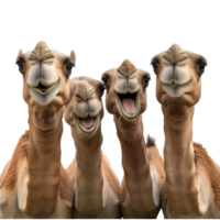Camels expressing joy in a desert setting png