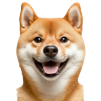 Happy shiba inu dog with a joyful expression png