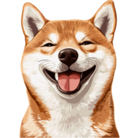 Happy shiba inu dog displaying joyful expression png