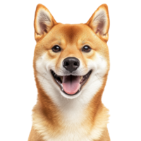 Shiba Inu smiling happily with bright eyes png