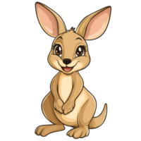 Cartoon kangaroo smiling in a playful pose png