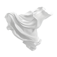 Flowing white fabric draped gracefully in air png