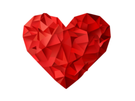 Red geometric heart shape with intricate design png