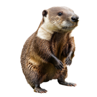 Otter stands upright with curious expression png