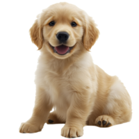 Golden retriever puppy with a joyful expression png