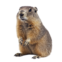 Curious ground squirrel standing upright indoors png