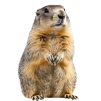 Cute marmot standing upright with alert expression png