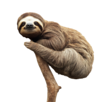 Sloth resting on a branch in a natural habitat png