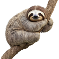 Sloth resting on a branch during daytime png