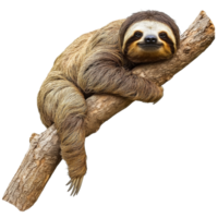 Sloth resting on a branch in a serene pose png