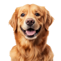 Golden dog smiling with joy in a bright setting png