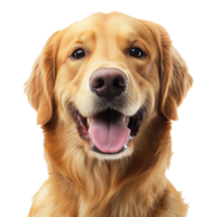 Happy golden retriever with a joyful expression png