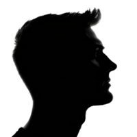 Profile silhouette on white background png