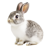 Cute gray and white rabbit sitting quietly png