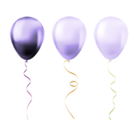 Balloon set isolated on white background Set of violet balloons png