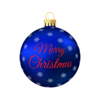 Blue Christmas tree toy or ball Volumetric and realistic color illustration png