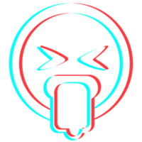Cartoon smile emoticon symbol, icon in 3d effect with blue and red color png