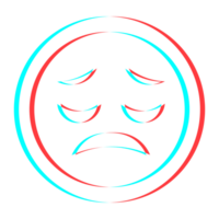 Cartoon smile emoticon symbol, icon in 3d effect with blue and red color png
