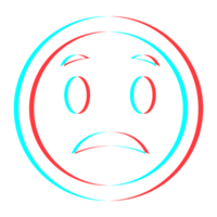 Cartoon smile emoticon symbol, icon in 3d effect with blue and red color png