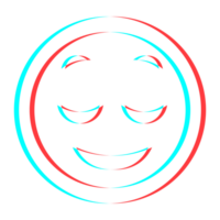 Cartoon smile emoticon symbol, icon in 3d effect with blue and red color png