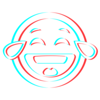 Cartoon smile emoticon symbol, icon in 3d effect with blue and red color png