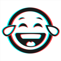 Cartoon smile emoticon symbol, icon in 3d effect with blue and red color png
