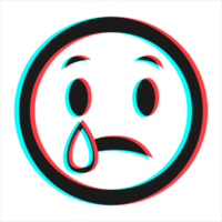 Cartoon smile emoticon symbol, icon in 3d effect with blue and red color png