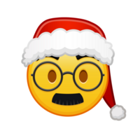 Christmas face with glasses and mustache Large size of yellow emoji smile png