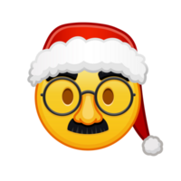 Christmas face with glasses and mustache Large size of yellow emoji smile png