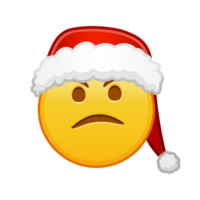 Christmas face with an expression of displeasure Large size of yellow emoji smile png