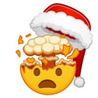 Christmas shocked face with exploding head Large size of yellow emoji smile png