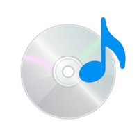 Compact disk icon with music note for disk drive in personal computer png