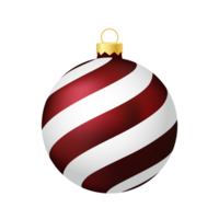 Dark red Christmas tree toy or ball Volumetric and realistic color illustration png