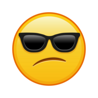 Embarrassed face with sunglasses Large size of yellow emoji smile png