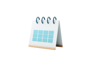A tabletop calendar featuring a blue square grid design, designed for easy date viewing and organization. png