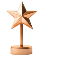 A polished bronze star trophy mounted on a round base, symbolizing achievement and recognition. png