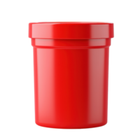A glossy red container with a lid, perfect for storage or packaging. png